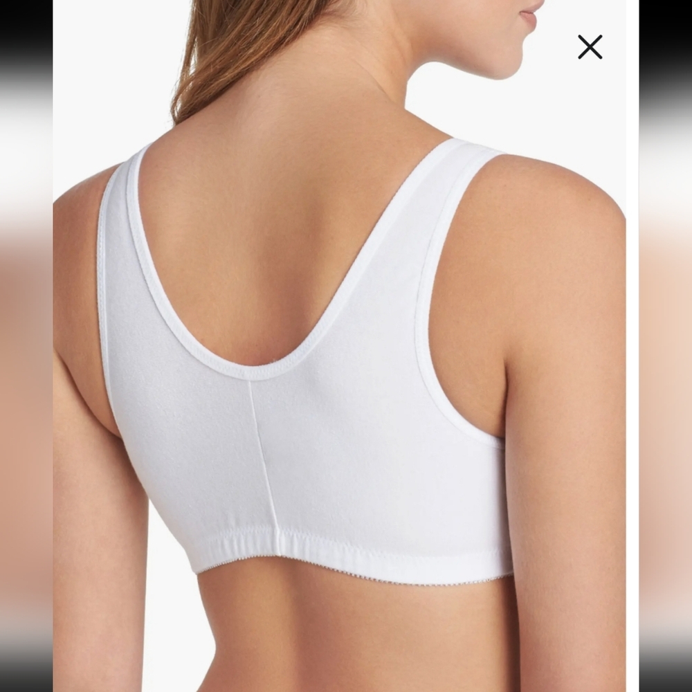 AMOENA FRANCES SOFT CUP COTTON LEISURE FRONT CLOSURE BRA /WHITE/SZ:S,M,XL - Picture 2 of 12